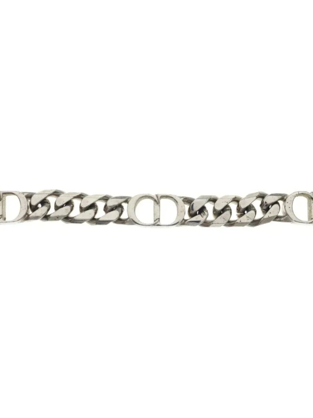 Dior CD Logo Icon Chain Link Necklace Silver